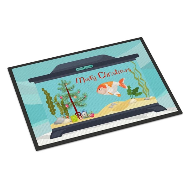 Carolines Treasures 24 x 36 in. Lionhead Goldfish Merry Christmas Indoor or Outdoor Mat CK4513JMAT - main